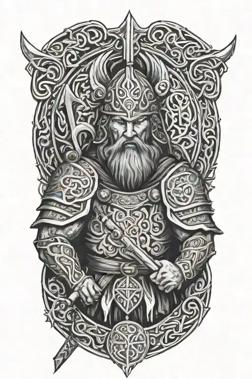 Irish Celtic warrior tattoo design idea