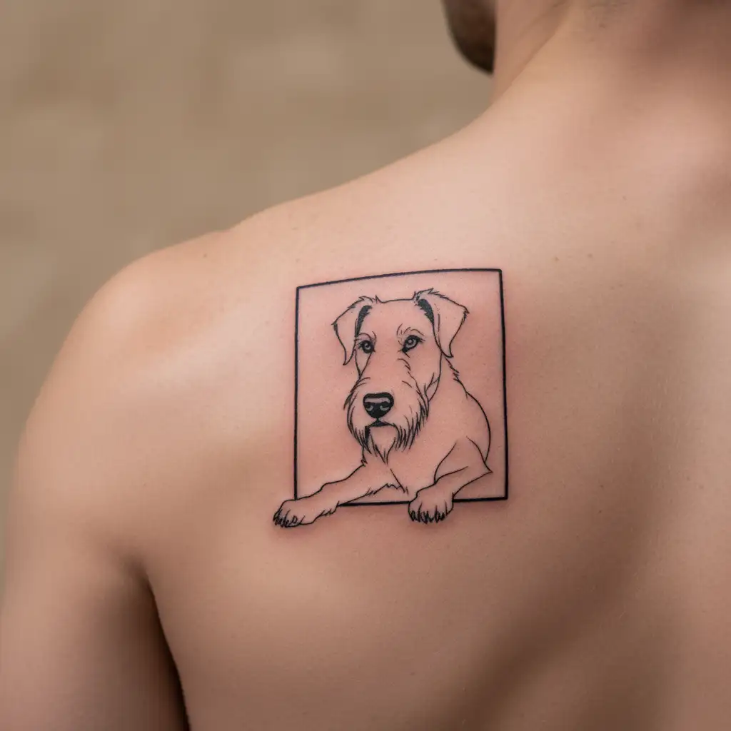 outline of irish wolfhound tattoo design idea