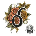 Design a tattoo with the name Sandra and the date 1975-01-13 in roman numerals tattoo design idea