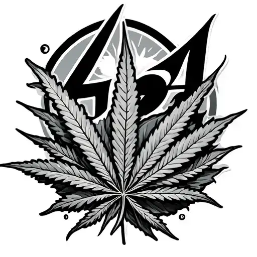 420 with weed leaf intertwined tattoo design idea