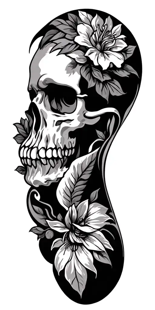 patchwork American traditional in black and grey tattoo tattoo design idea