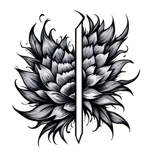 vertical armband colored tattoo design idea