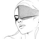 side of women face with a fish net covering half her face  tattoo design idea