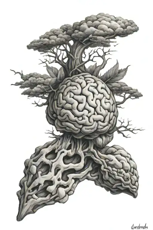 adhd brain tattoo design idea