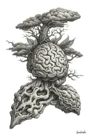 adhd brain tattoo design idea