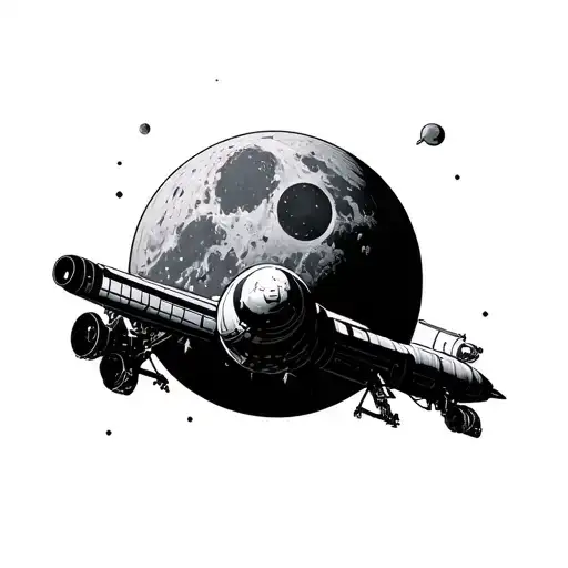 lunar 6 modern nasa spacex style of tattoo tattoo design idea
