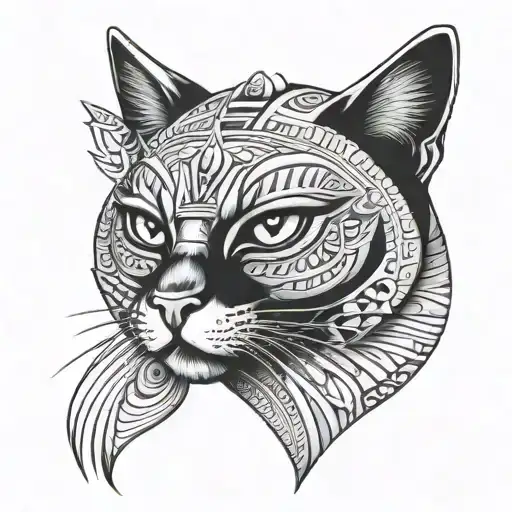 Egyptian cat tattoo design idea