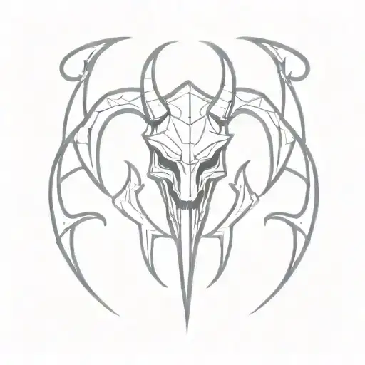 diablo minimal line art design showcasing tattoo design idea