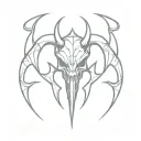 diablo minimal line art design showcasing tattoo design idea