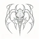 diablo minimal line art design showcasing tattoo design idea