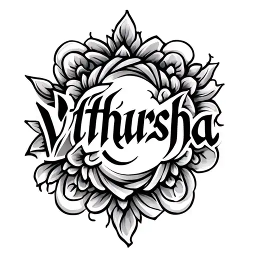 Vithursha name tattoo tamil tattoo design idea