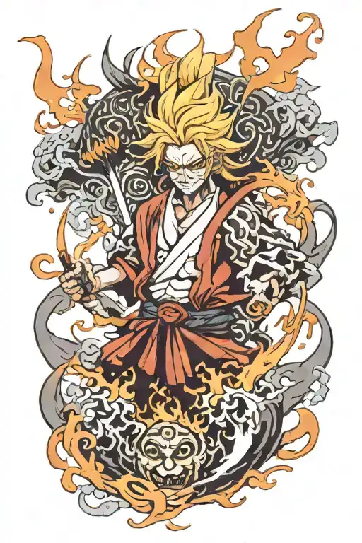 Rengoku Demon Slayer tattoo design idea