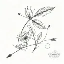 arrow, dandilion, feather  tattoo design idea