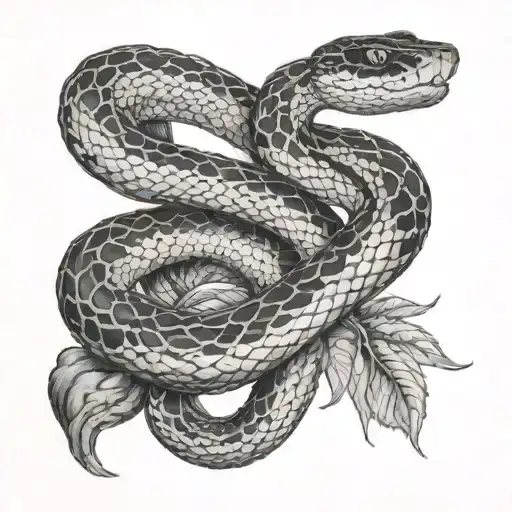 Snake with the Name John Nichole 1966-2020 tattoo design idea