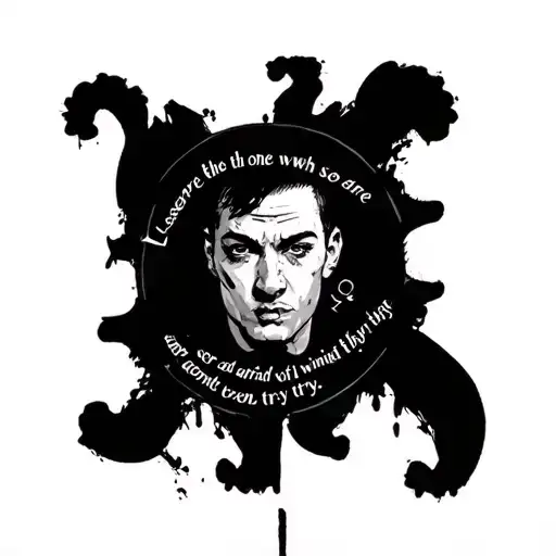 the sentence: “Losers are the ones who are so afraid of not winning that they don’t even try” tattoo design idea