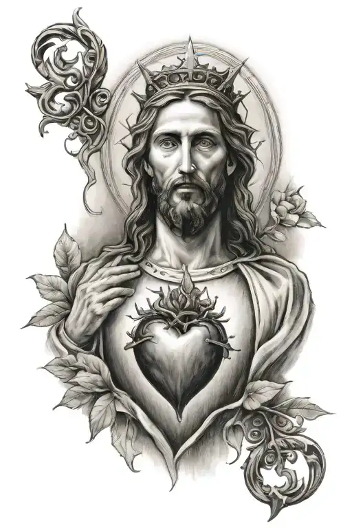 Sacred Heart of Jesus tattoo design idea