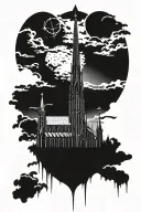 gothic church tattoo design idea