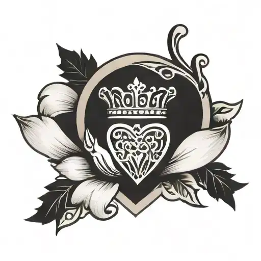 claddagh ring line work tattoo design idea