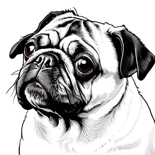 Pug tattoo design idea
