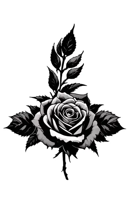 "RIVERA " roses surrounded tattoo design idea