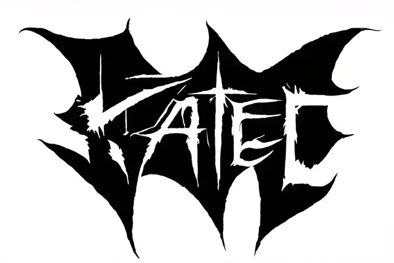 "Fate" Dark Lettering Tattoo tattoo design idea