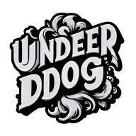 underdog word in bold letters tattoo design idea