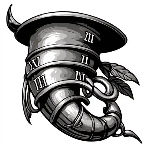 italian horn with roman numerals for 05/08/08 tattoo design idea