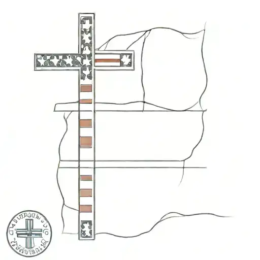 american flag negative space cross tattoo design idea