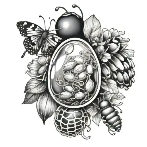jelly bean and bug tattoo design idea