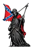 grim reaper and get a Confederate flag intertwined tattoo design idea