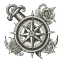 Anchor And Compass tattoo design idea