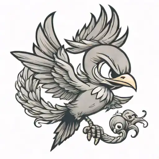 Looney Tunes Tweety Bird Tattoo shoulder flying angry tattoo design idea