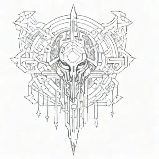 Cyber sigilism tattoo tattoo design idea