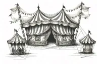 circus tent tattoo design idea