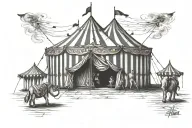 circus tent tattoo design idea