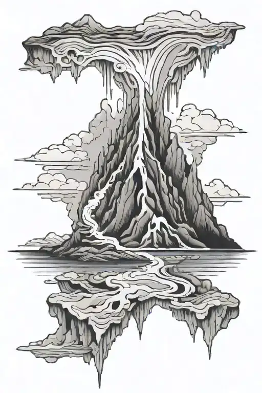 glacier and lava   tattoo design idea
