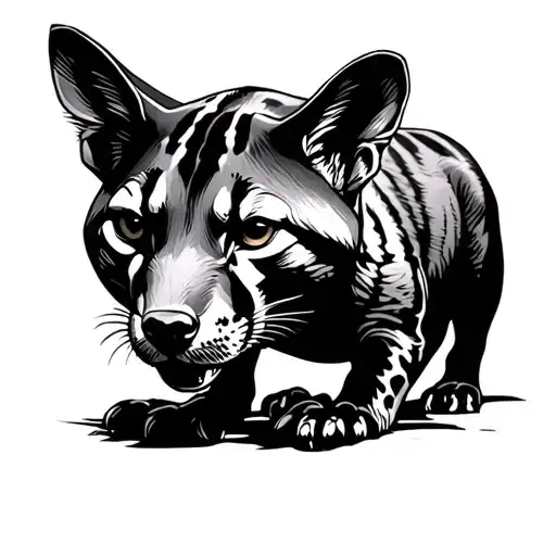 Thylacine tattoo design idea