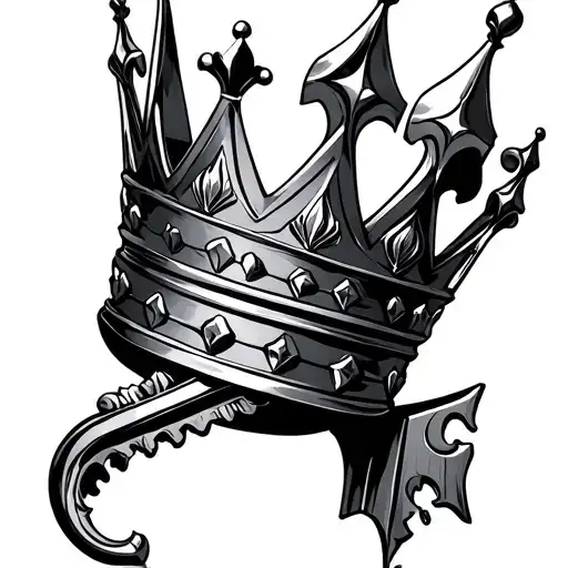 Crown Key tattoo design idea