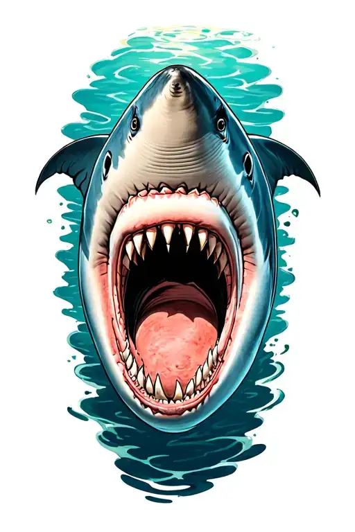 hammer head shark top view tattoo design idea