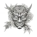 Japanese only mask tattoo design idea