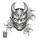 Japanese only mask tattoo design idea
