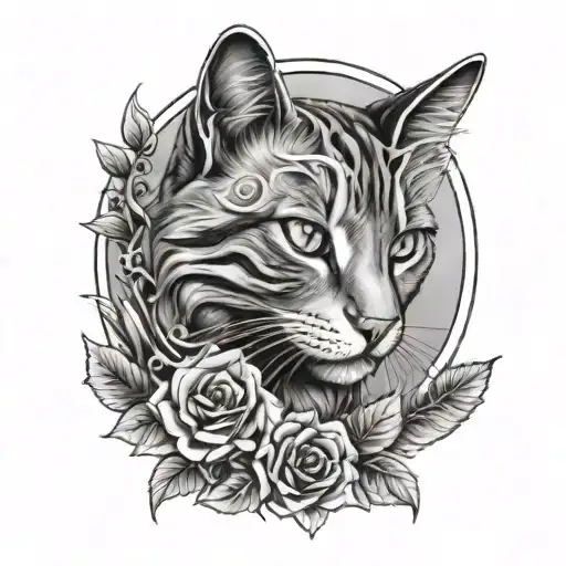 Cat Memorial tattoo design idea