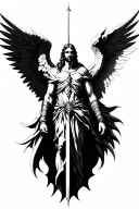archangel Gabriel warrior tattoo design idea