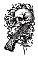 skull gun 1312 tattoo design idea