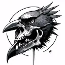 Raven Skull tattoo design idea