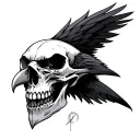Raven Skull tattoo design idea