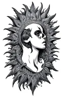 Anglo Saxon black sun tattoo design idea