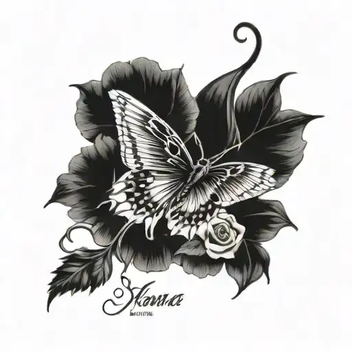 memorial tattoo for Nana cross and dates tattoo design idea
