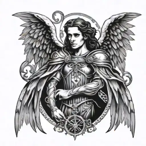 angel in game of thrones style tattoo design idea