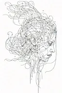 anxiety, mind scatter, scribble tattoo design idea
